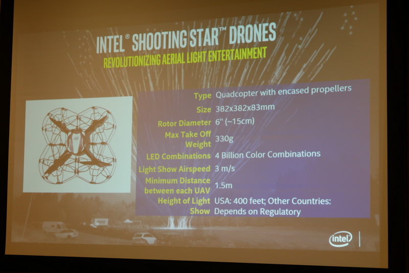 Shooting Starの主なスペック。ドローン・ライトショーに特化した仕様となっている
