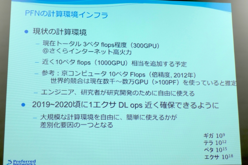 PFNの現状の計算リソース