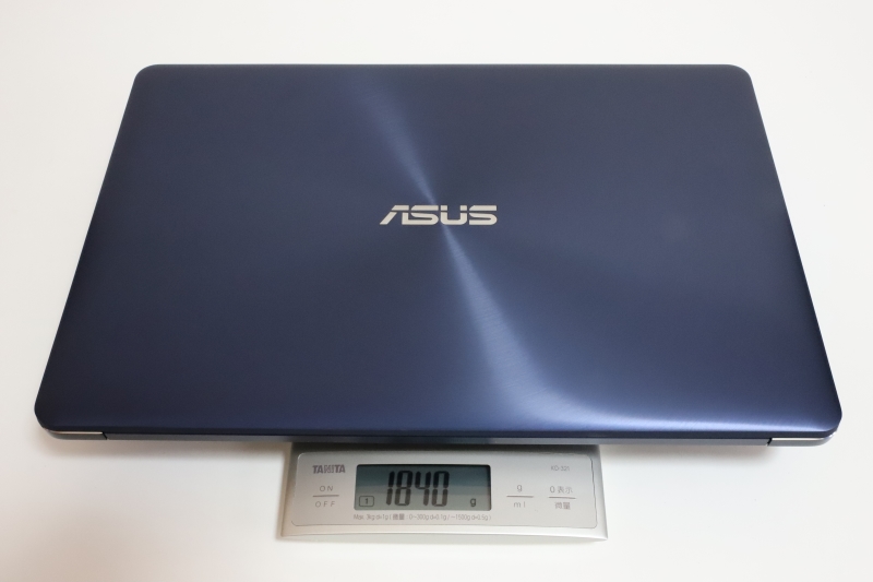 本体の実測重量は約1840g