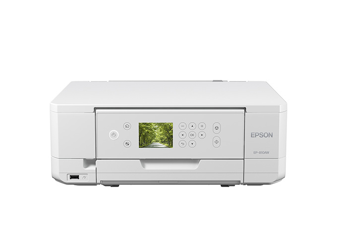 EP-810AW<br>9月14日発売<br>A4対応で小型のカラリオプリンタ(ホワイト)。2.7型液晶を搭載