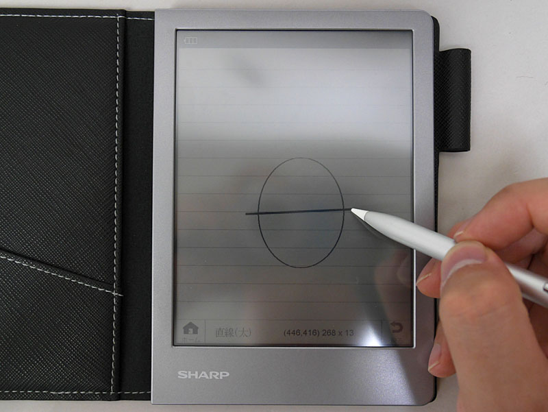 円形や直線といったデジタルならではの書き込み機能が実装