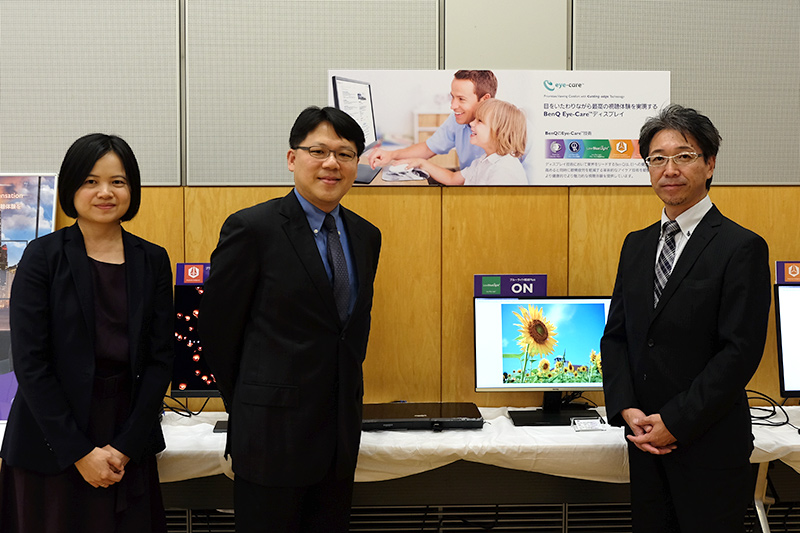 左からValia Liu氏(Global Business Planning Office, BenQ)、Enoch Huang氏(Assistant Vice President,IT Display Products Business Unit, BenQ)、菊池正志氏(ベンキュージャパン株式会社 代表執行役社長)