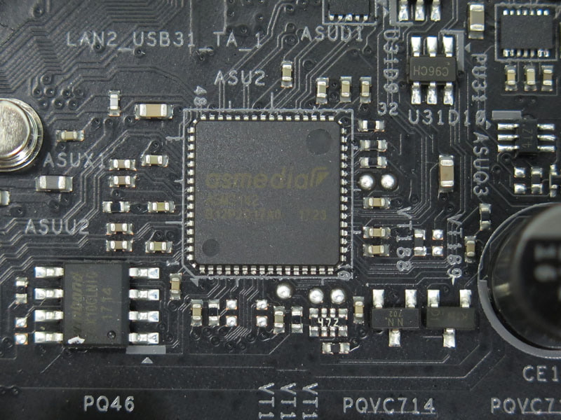 PCI Express 3.0 x2で接続されるASMediaのUSB 3.1コントローラ、「ASM3142」。これによってようやくUSB 3.1の帯域幅を活用できるようになる