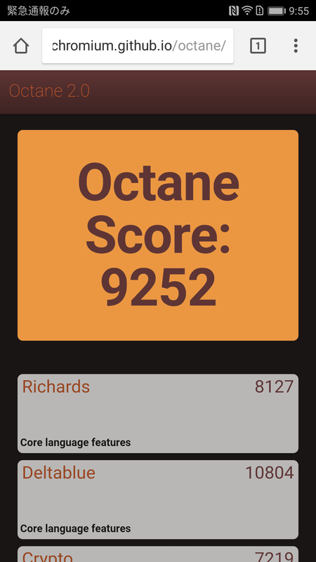 Google Octane 2.0「9,252」