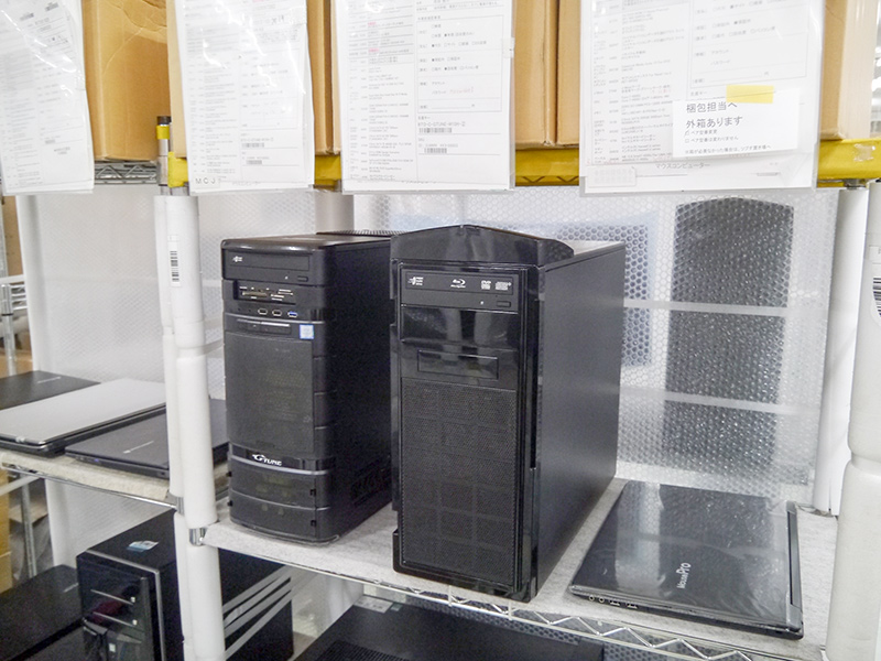 出庫の工程に移動する修理が完了したPC