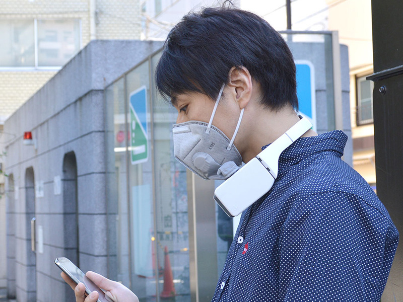 エアクリーンネックバンド(マスク装着時)