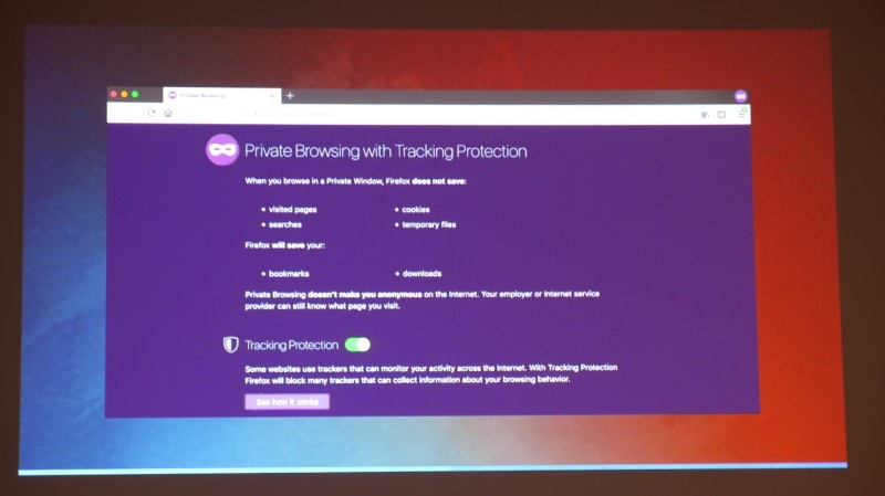 トラッキング保護機能を備えるプライベートブラウジング
