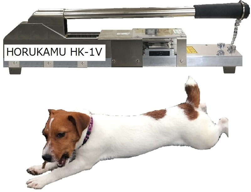 CPU分離装置「HORUKAMU HK-1V」。写真の犬はマスコットキャラクターの美ら(ちゅら?)