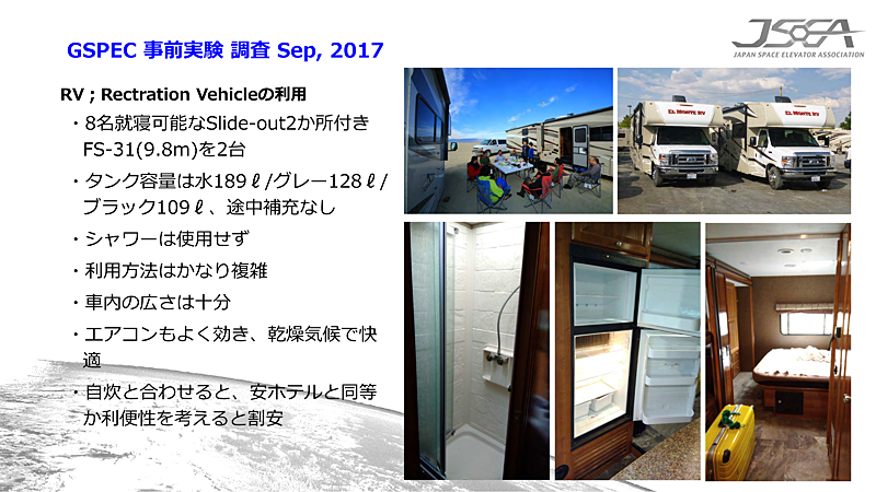 砂漠での宿泊にはRVを利用。8名就寝可能な車を2台借りたが、広さは十分だったとのこと
