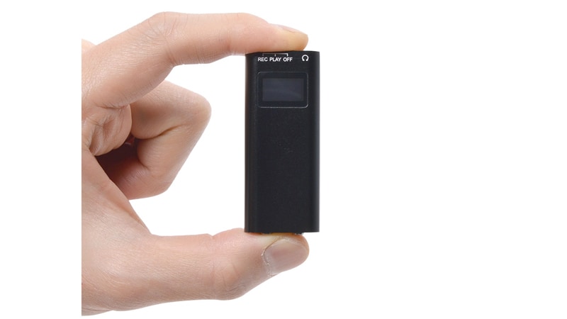 指でつまめる液晶付きスーパーミニボイスレコーダー