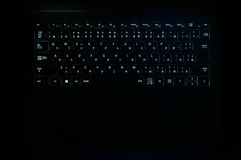 キーボードバックライトも標準搭載