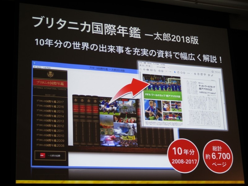 スーパープレミアムに搭載されるブリタニカ国際年鑑 一太郎2018版