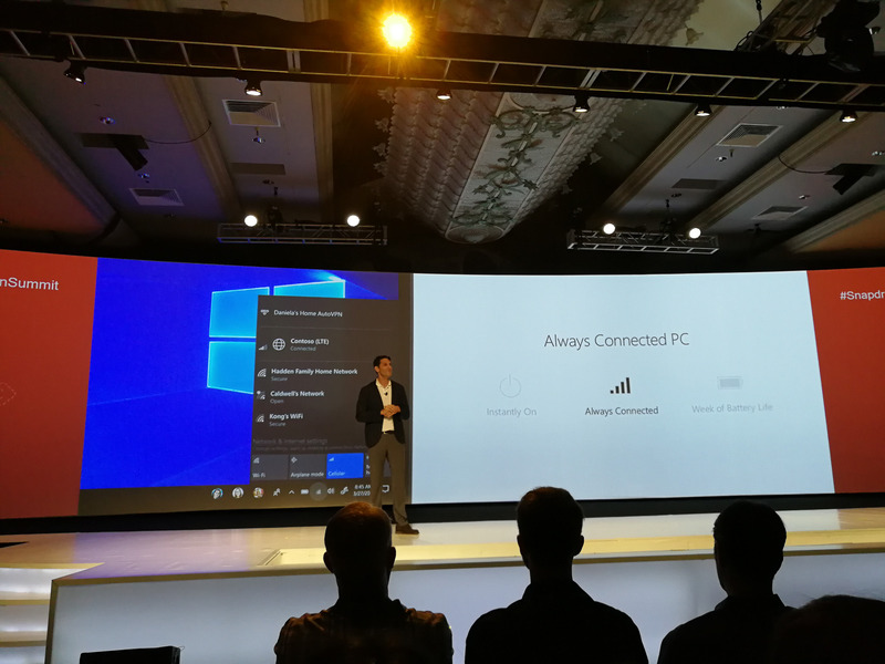Snapdragon 835を搭載したAlways Connected PCの特徴は、常時起動、常時接続、長時間バッテリ駆動