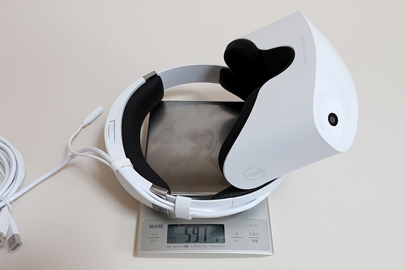 ヘッドセットのみの実測重量は約591g