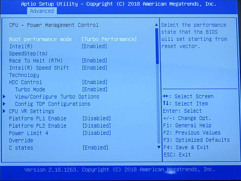 CPU - Power Management Controlの設定