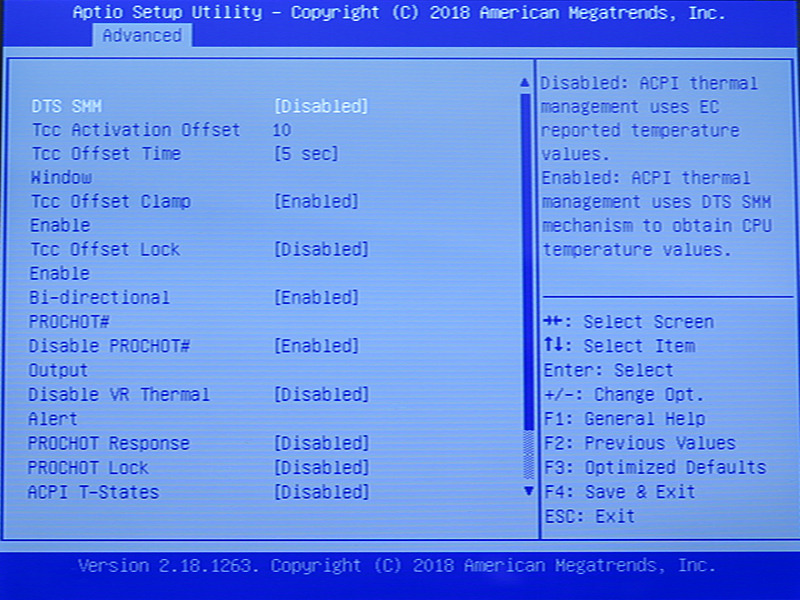 DPTFの設定。本来はメーカーが出荷時に設定すべき項目なのだが、GPD WIN 2では開放されている