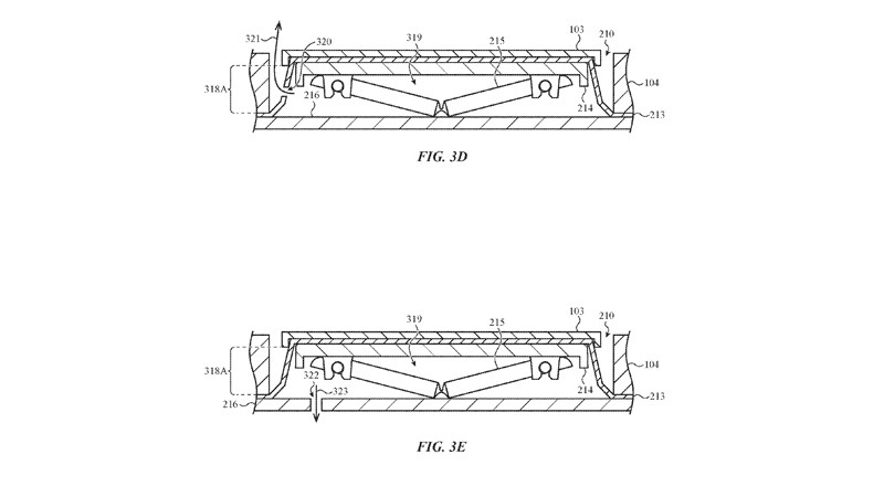 操作感に影響が出ないようにするための空気抜き穴