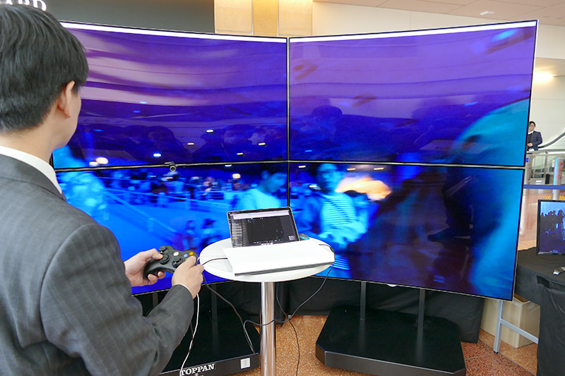 ANA AVATAR MUSEUM。パネルのロボットが美ら海水族館に置かれており、それを東京から遠隔操作