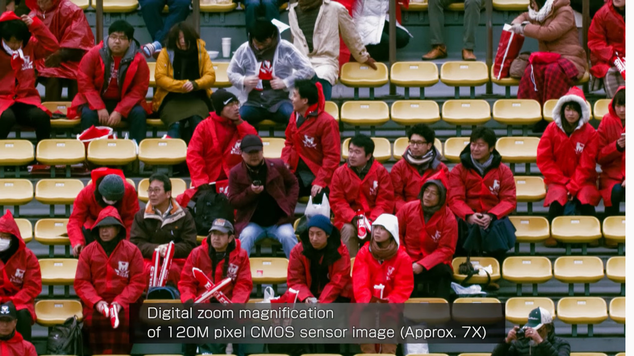 120MXSならデジタル7倍ズームで表情まで判別できる