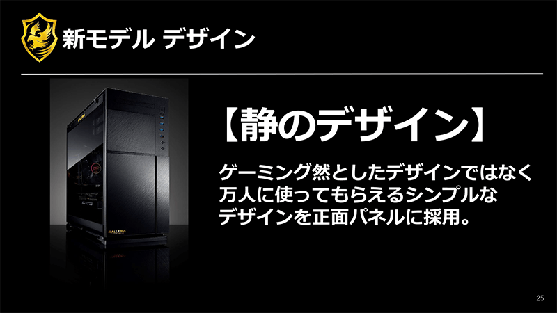 シンプルな前面パネル