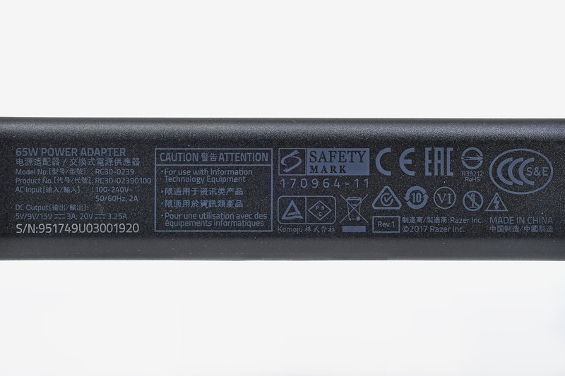 ACアダプタの仕様諸元