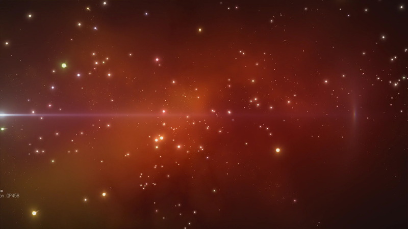 オープニングはこの宇宙空間をずっと飛び回るビジュアルが続く。耐えられなくて適当にポチポチとマウスを操作していたら、画面が変化し、物語がはじまった。放っておいたらずっとそのままだったんだろうか