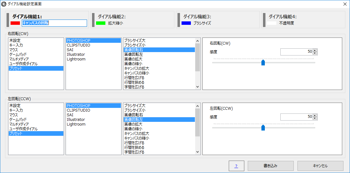 ダイヤル機能ではマルチメディアキーのショートカットも用意されており、たとえばPC本体の音量の調節をロータリーダイヤルで行なうといったことができる