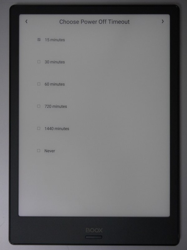 電源オフまでの時間は15分となっている。これがなかなか曲者なのだが、ひとまずこのまま次に進む