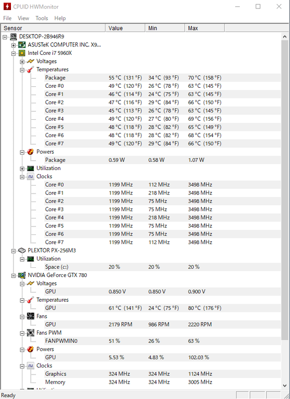エアインテーク＋換気扇:OCCTクールダウン前