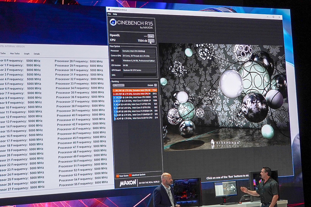 コアクロックは全コア5GHz動作、Cinebenchのスコアは驚異の7,334！