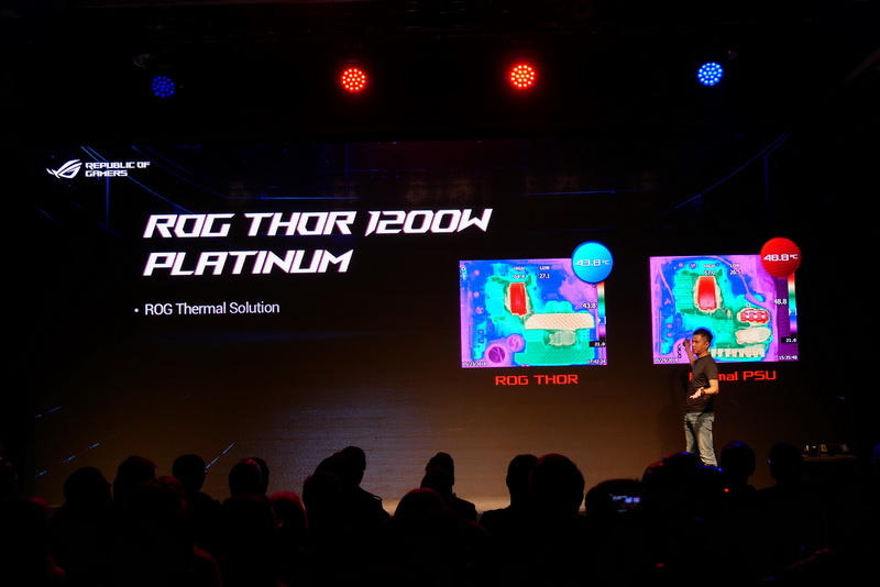 ROG独自のサーマルデザインによって、競合製品よりも温度が低く保たれると紹介