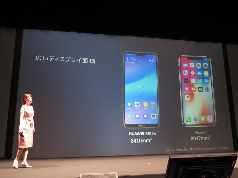 iPhone Xよりも画面面積が広いという