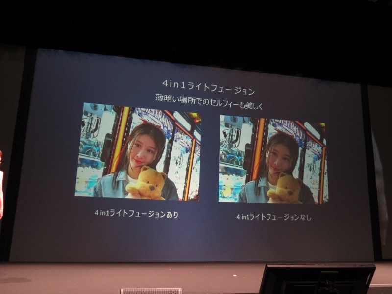 前面カメラの4in1ライトフュージョン