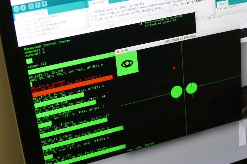 およそ1ｍ先に注視点を設定し、そこに眼球の動きを合わせている