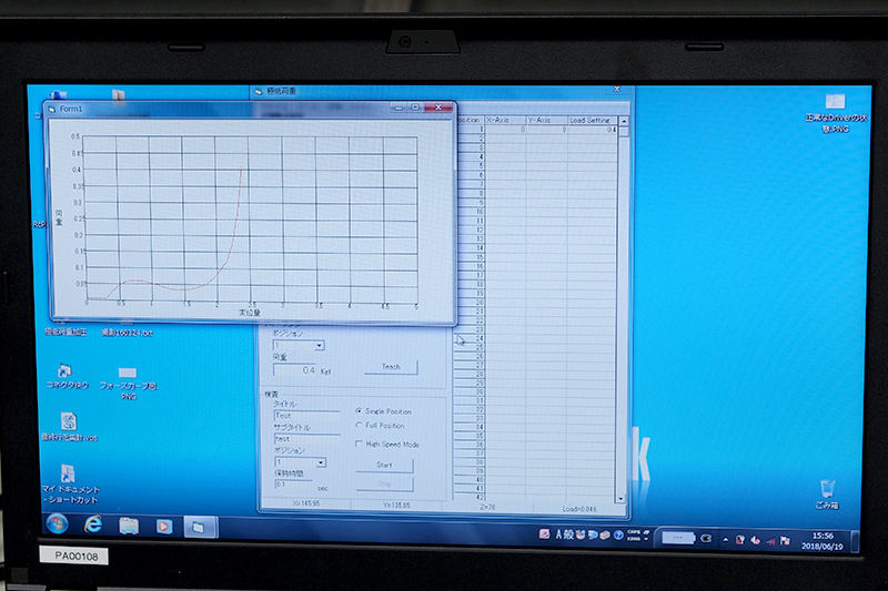 すべてのキーが同じフォースカーブを描いているかを検査