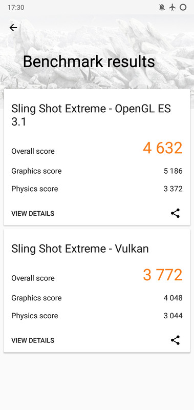 3DMarkのSling Shot Extremeのスコアも、Snapdragon 845本来の性能を引き出している