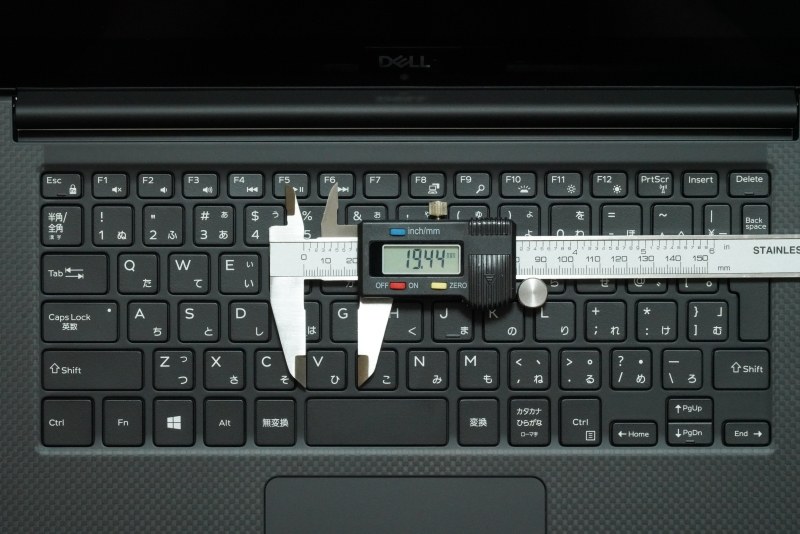 キーピッチは実測約19.5mm