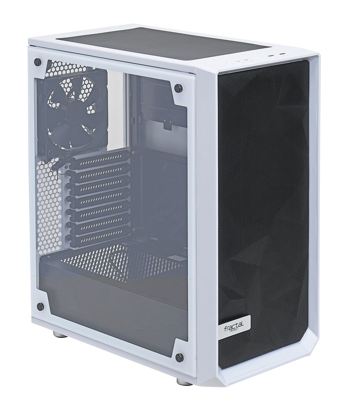 Fractal Design「Meshify C White Tempered Glass」<br>前面と天板にメッシュ構造を採用するPCケース。5インチベイを搭載せず、ATX対応PCケースとしてはコンパクトで場所を取らない