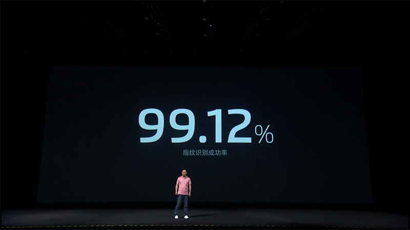 指紋認識成功率は99.12%に達する