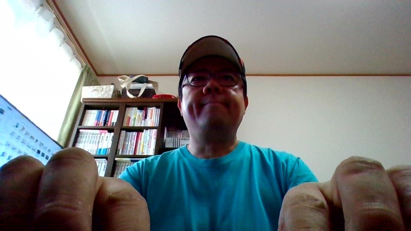 カメラはディスプレイ下部に内蔵されているため、下から見上げるような構図となる。キーボードに乗せた手が大きく写り込むのもマイナスポイントだ