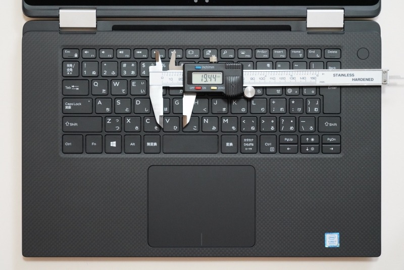 キーピッチは実測約19.4mm前後