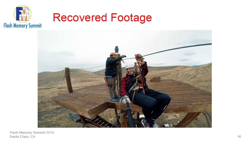 SDXCカードから復旧した画像データの例。男性が女性にプロポーズするイベントの動画が格納されていた。DriveSaversがFMSで講演したスライドから