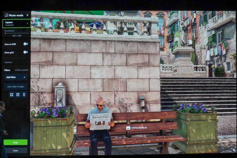 ANSELフィルターの利用例、背景をグリーンスクリーンに変更して、クロマキー合成などもできる