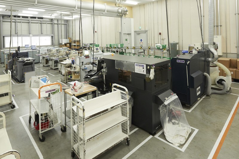 PODサービスの印刷、製本を行なうエリア