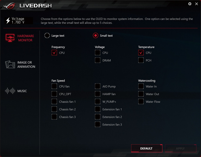 見た目と実用性を兼備。マザー中央部の「Live Dash」には、CPU温度などを表示可能(ユーティリティで選択)。ミラーを透過するOLED(有機EL)表示はクリアで見やすく、存在感は周囲のLEDに劣らない