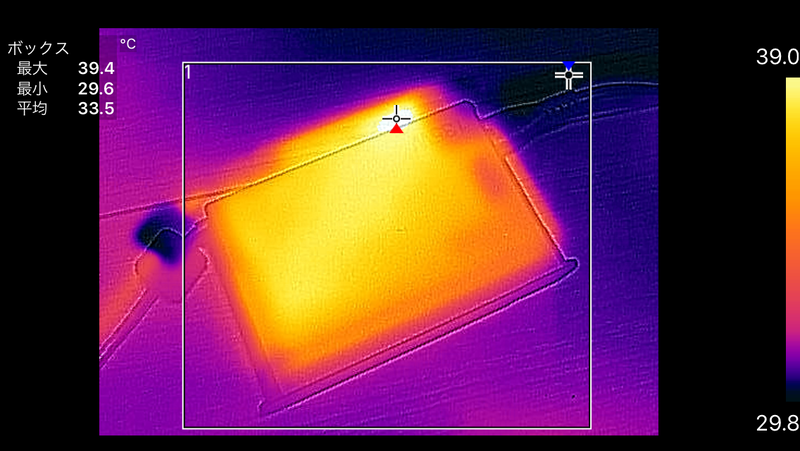 ACアダプタの最大温度は39.4℃