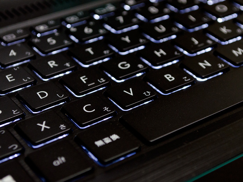 キーボードのバックライトは4段階調整できる