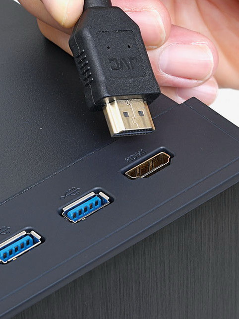 フロントHDMIも装備。ビデオカードのHDMI出力をフロント端子として利用できるケーブル/端子を標準装備。MRグラスなどの接続に便利なフロントHDMI環境を簡単に作れる