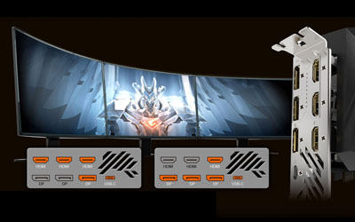 GIGABYTE、7つのディスプレイ出力を備えたGeForce RTX 2080ビデオ