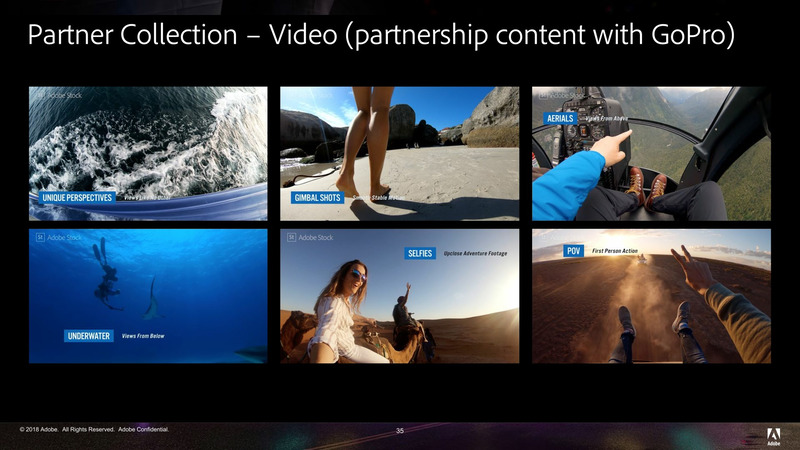 GoProとの協力でAdobe Stockのビデオコンテンツが増えたほか、検索機能が向上している
